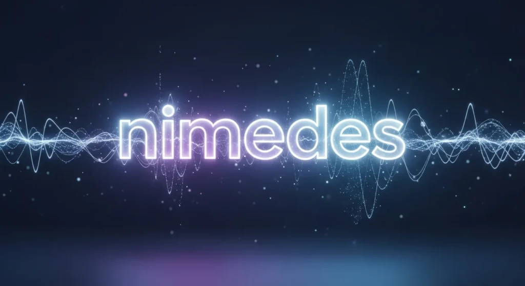 Graphic design showing the word “Nimedes” representing its meaning, origins, and modern usage.