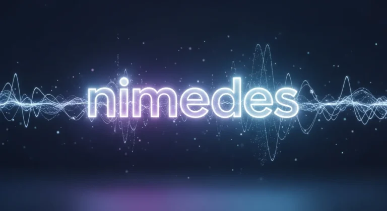 Graphic design showing the word “Nimedes” representing its meaning, origins, and modern usage.